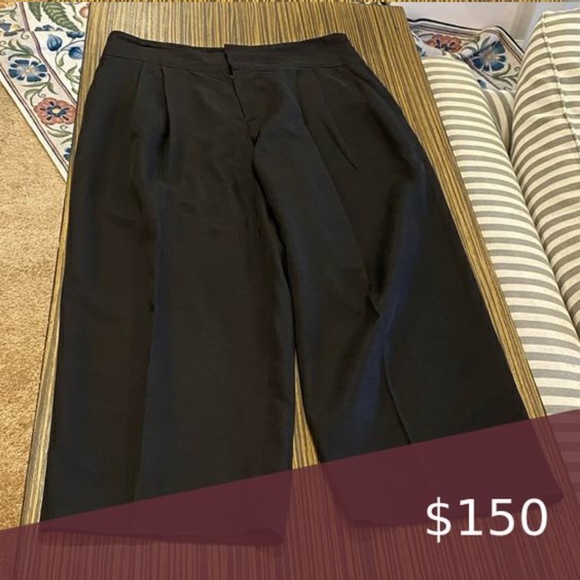 Club Monaco Wide Leg Linen High Waisted Trousers - Picture 4 of 4